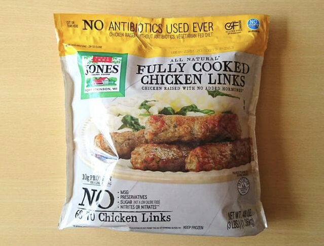 【No.28】【Jones Dairy Farm チキンリンクス（FULLY COOKED CHICKEN LINKS） 1.36kg 2258円】袋の上部にジッパーが付いており、保管しやすい