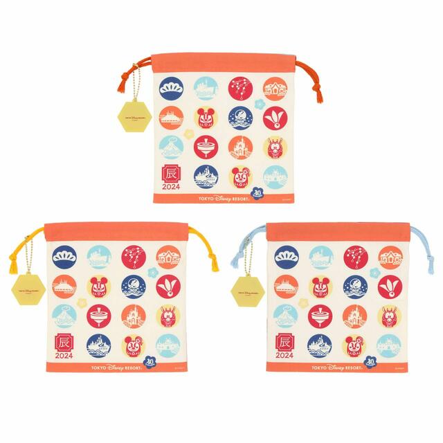 きんちゃくセット 2,400円｜お正月スペシャルグッズ｜東京ディズニーリゾート40周年“ドリームゴーラウンド”｜発売日：2023年12月1日（金）｜販売店舗：東京ディズニーランド「ディズニー＆カンパニー」、東京ディズニーシー「エンポーリオ」