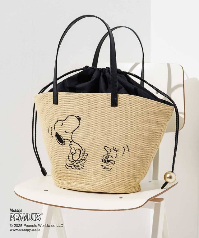 【PEANUTS×russet】「カゴトートバッグ大」¥37,400（税込）／扇形のデザインで間口が広い大容量のかごバッグ！