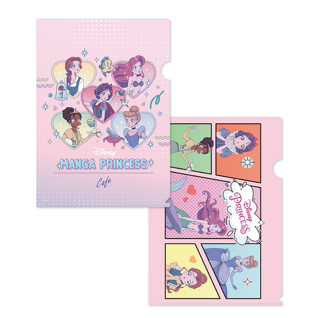 クリアファイル2枚セット 880円｜ディズニー「MANGAプリンセス」OH MY CAFE