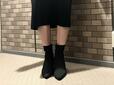 【GU　ポインテッドニットブーツ+E】丈感もちょうどよく、足首がきゅっと細く見えます