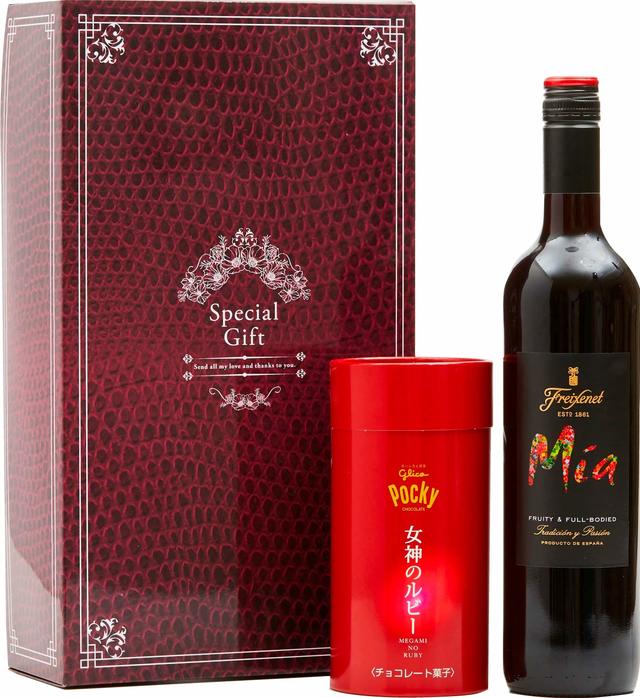 濃厚な果実味感じる フレシネ ミーア (ミディアムボディ) × ワインに合うポッキー 女神のルビー チョコレートギフトセット