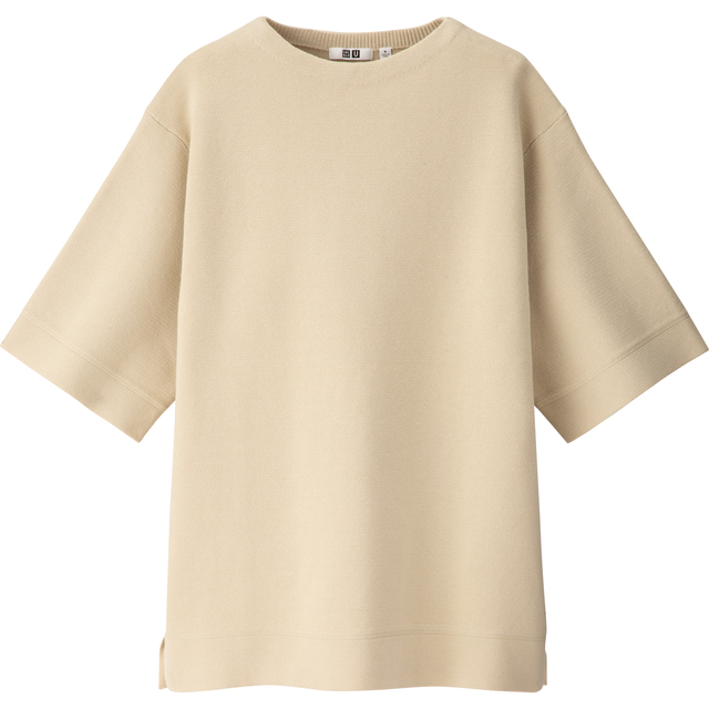 ミラノリブチュニック（5分袖）ナチュラル