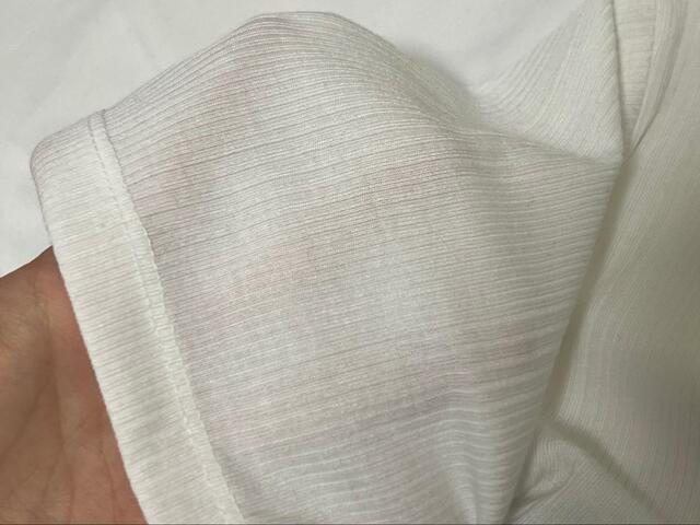 【HK WORKS LONDON ワンピース】リブTシャツは透け感あり