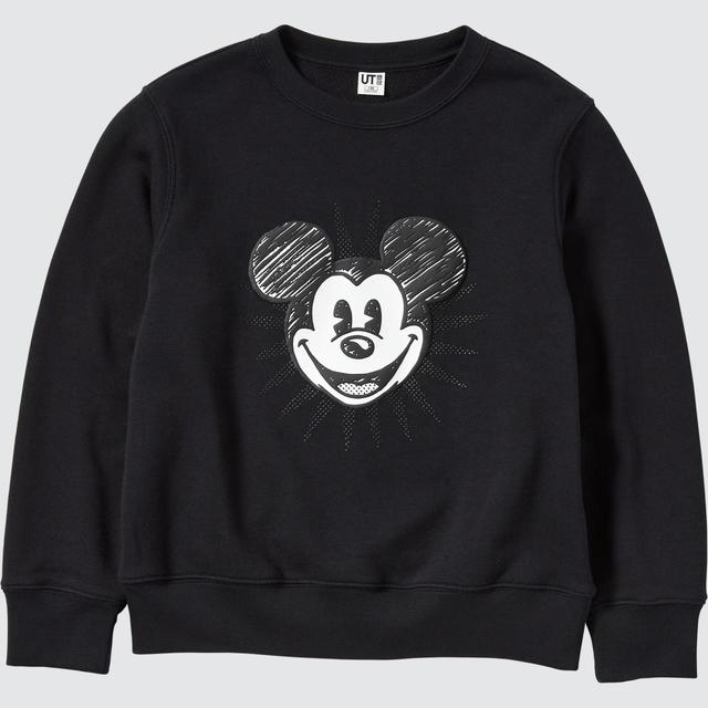 KIDS モノクローム ミッキーマウス アート バイ ジョシュア・ヴィーダス スウェットシャツ(長袖)
