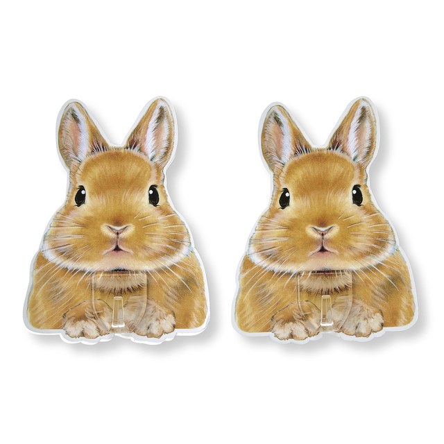 うさぎが持ってくれてるみたいな　貼ってはがせるシールフック