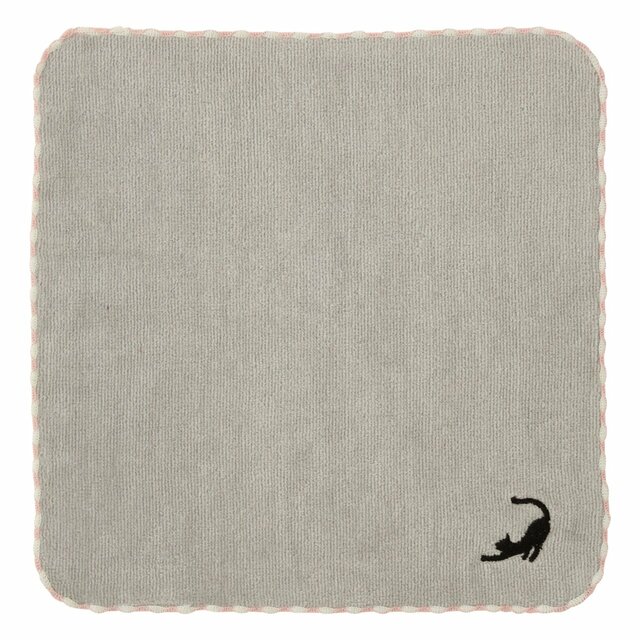 1位【Francfranc】バロット 抗菌防臭ハンカチ「 ねこグレー」480円