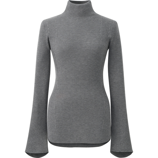 3Dリブハイネックセーター（長袖）