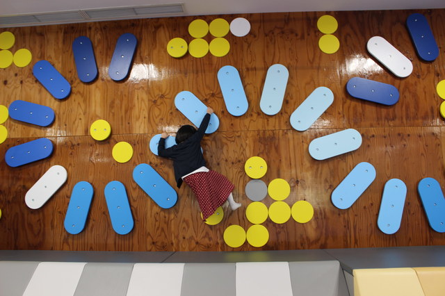 全身の筋肉を使う『クライミングウォール』