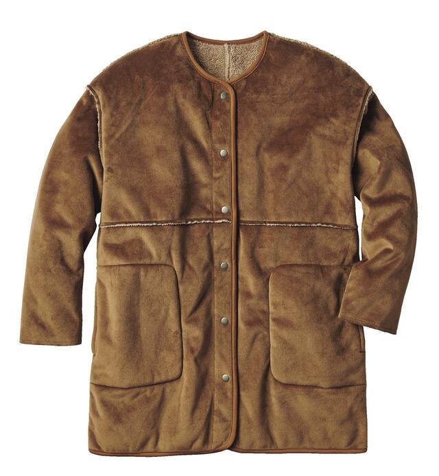 防風ベロアシャギーロング ブラウン×モカ