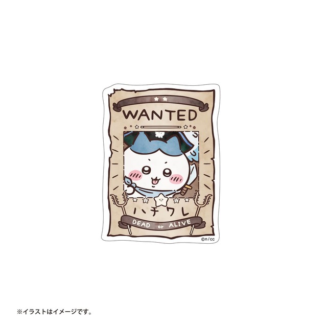 【ちいかわアドベンチャー】「スマホに貼れるサイズのクリアステッカー」手配書ハチワレ　￥385