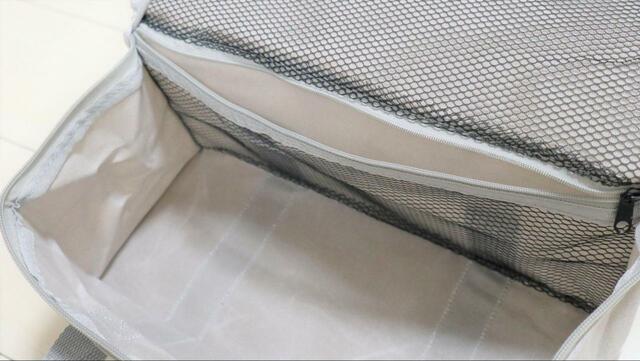 【ワークマン パラフィン帆布スクエアトート】メッシュなので中身が見えやすい