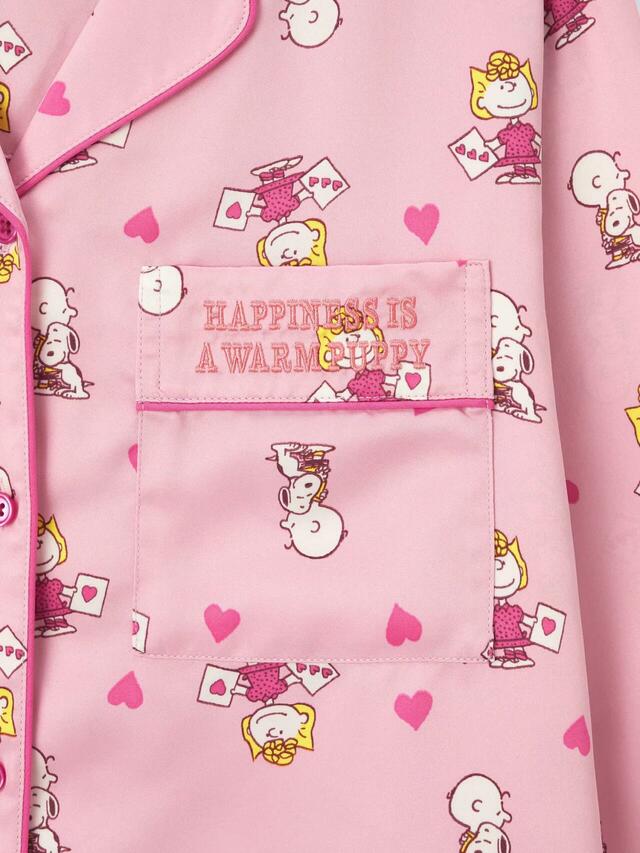 サテンパジャマ(長袖&ロングパンツ) Peanuts ¥3,990