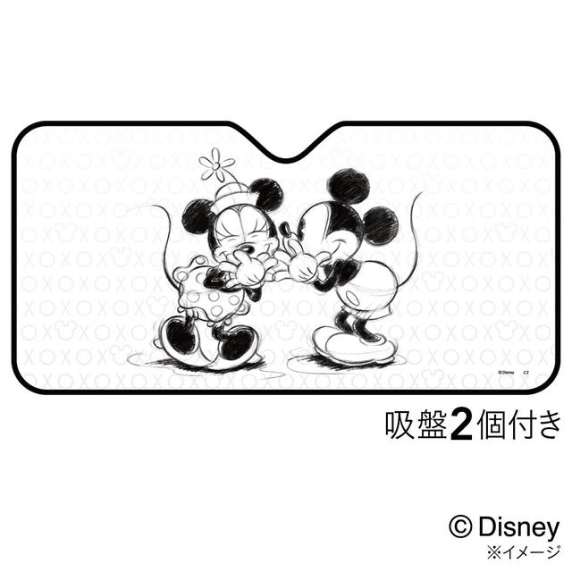 フロントシェード＜ミッキー&ミニーモノトーン＞