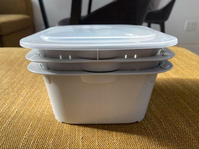 【ニトリ 下ごしらえに便利な抗菌ザルバットセット(グレー)】4つが1つにまとまります