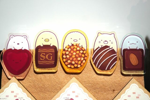 【すみっコぐらしカフェ～喫茶すみっコでチョコレートフェア～】「アクリルクリップ（ランダム5種）」770円