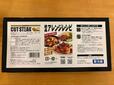 【コストコ 米久かがやき スパイシーカットステーキ】裏面にはジャーマンポテト・パスタ・ガーリックライスの絶品アレンジレシピが掲載されていて、食べ方のバリエーションが広がります◎