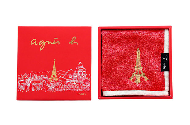 【アニエスベー 限定パッケージ入りタオルハンカチ】パッケージサイズ：約16.5×16.5×2.5cm