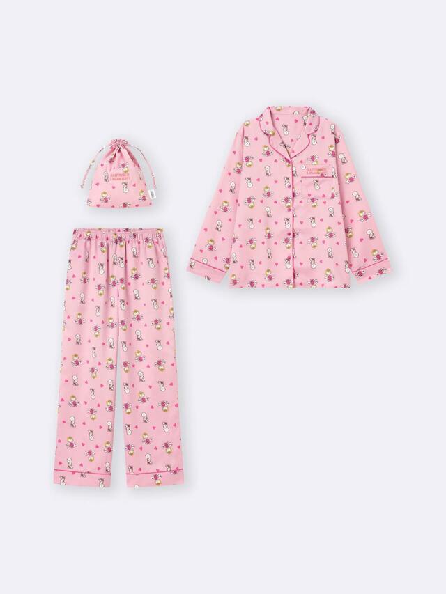サテンパジャマ(長袖&ロングパンツ) Peanuts ¥3,990