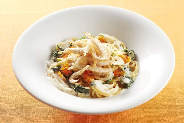 富山産白えびのクリームスパゲッティ（999円）