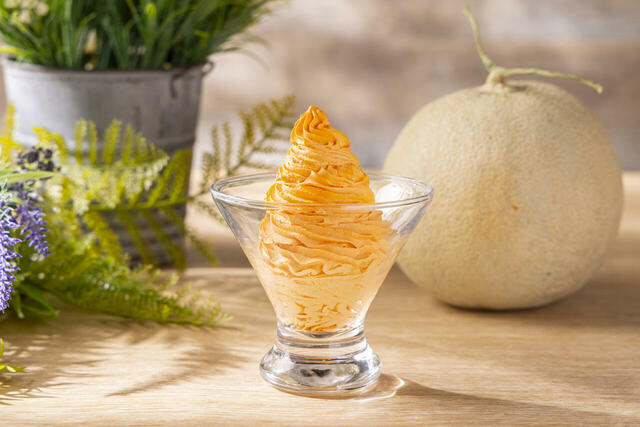 「北海道メロンソフトクリーム」＜期間：2025年3月1日〜4月30日＞【「札幌農学校」の北海道チーズタルトもビュッフェに登場！北海道グルメといちごスイーツが楽しめるビュッフェ開催！】　