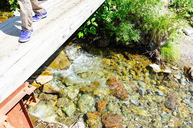 楠川の透明な水は、真夏でも冷たい!!｜栂池自然園