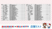 【モンチッチ×ハローキティ コラボグッズ】発売商品取り扱い店舗　※店舗により入荷状況が異なります