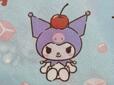 頭にチェリーをのせてお座りしているクロミ。かわいい〜!