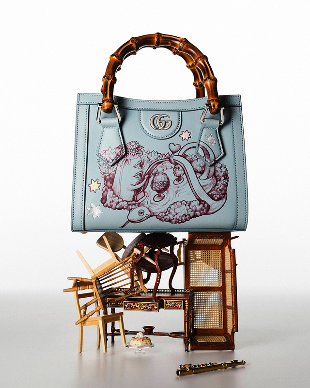 【グッチ×ヒグチユウコ 日本限定コレクション】バンブーハンドル付きトートバッグ〔グッチ ダイアナ〕