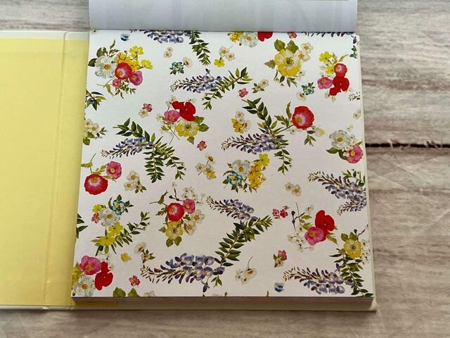 9柄目。これまでの柄と比べると小さめな花柄で、可憐さが増す1枚です