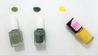 【黄色・緑のオーガニック系ネイル：ダイソー】くすみカラーが得意なダイソー