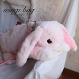 【牧場仕立て】ラビットフェイクファーのふわふわうさぎバッグ（ピンク）