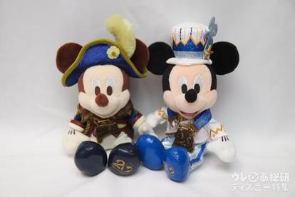 レトロ可愛い!【東京ディズニーシー20周年】ミッキーぬいぐるみ「全４