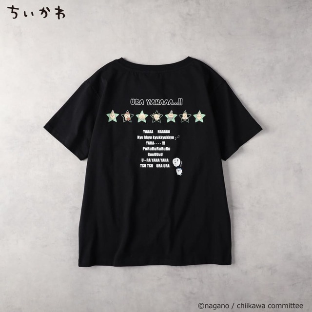 【ちいかわ】 ウラヤハ プリントTシャツ　カラー ブラック