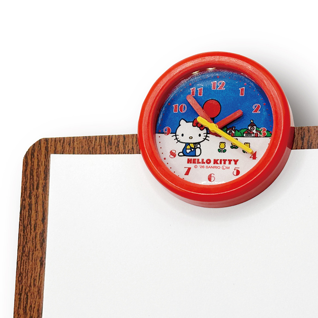 【サンリオキャラクターズ　レトロ壁掛け時計風クリップキーホルダー(全6種)】ハローキティ