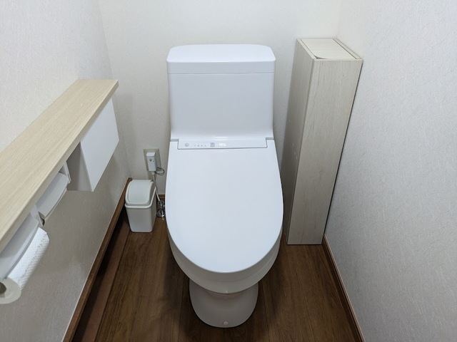 【ニトリ トイレ収納】使用後。地味に溢れがちなトイレグッズが一つにまとまり超スッキリ！