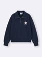 【GU×星のカービィ】ウィメンズ「スウェットハーフジッププルオーバー Kirby」69 NAVY ¥2,990