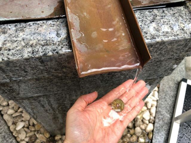 【小網神社】こんな感じでお金を清めます