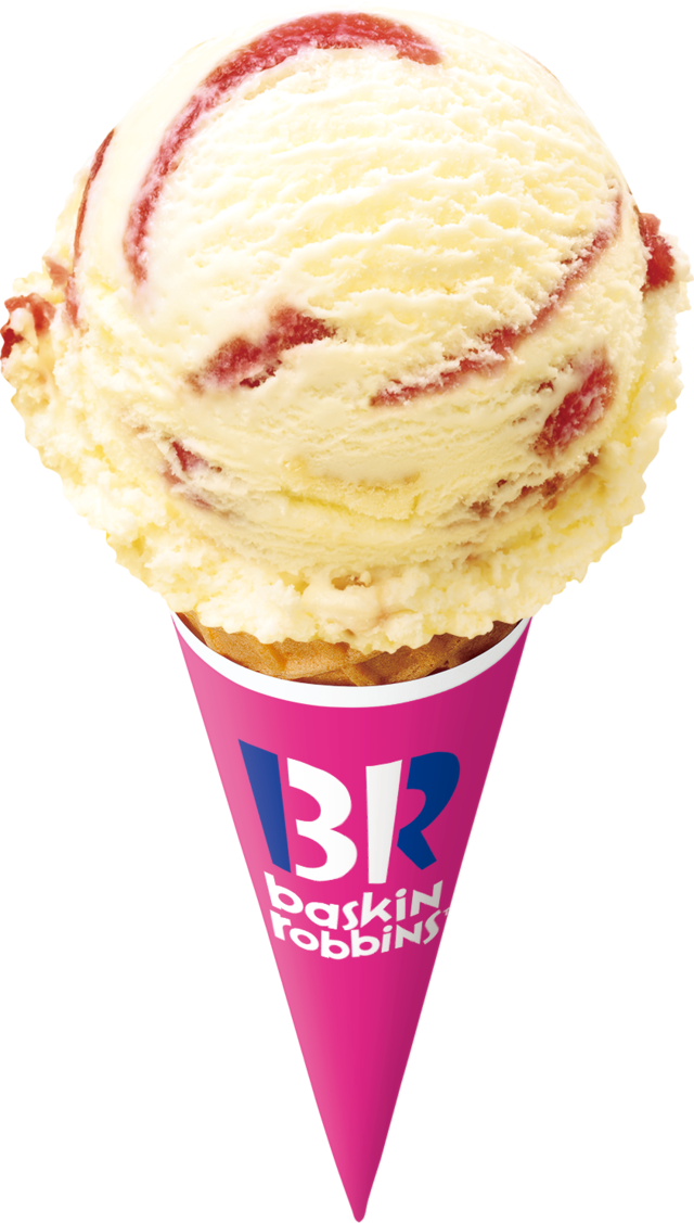 【サーティワンの人気フレーバーランキング 7位】「ストロベリーチーズケーキ」シングル・レギュラーサイズ420円（税込）