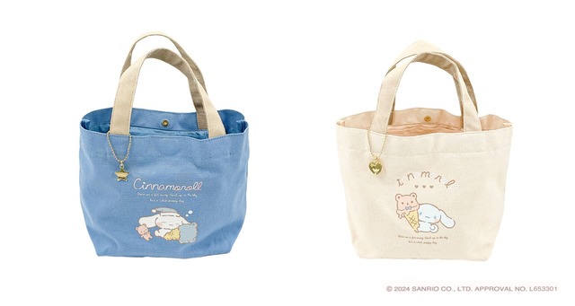 【シナモロールのんびりマルシェ】ミニトートバッグ（全2色・BL/BE）　各2,860円
