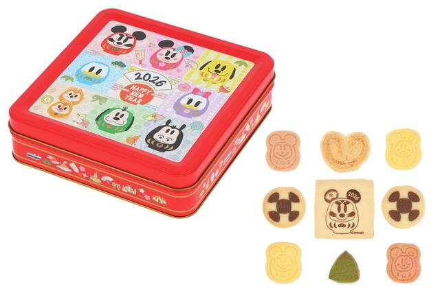 アソーテッド・クッキー 2,000円｜東京ディズニーリゾートお正月グッズ｜販売店舗：東京ディズニーランド「グランドエンポーリアム」、東京ディズニーシー「ヴァレンティーナズ・スウィート」｜発売日：2025年12月1日（月）