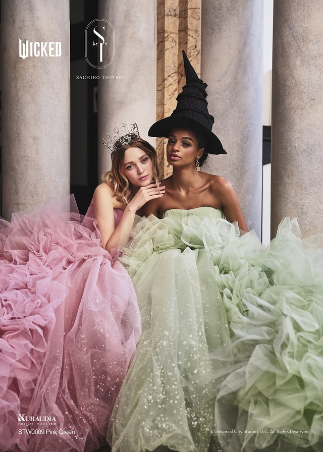 【クラウディア】『ウィキッド』新作ウェディングドレス「WICKED|SACHIKO TSUTSUI」 STW0009_Pink STW0009_Green