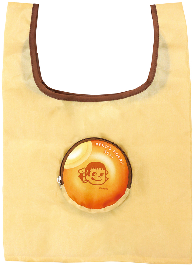 【不二家「ランチエコバッグ（ペコちゃんのほっぺ30thデザイン）」】税込2,280円以上購入で先着プレゼント