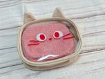 ファー生地を表にしてクリアポーチにセット！印象が変わってかわいい♪