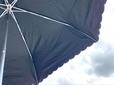 【ニトリ 遮熱遮光 晴雨兼用折りたたみ傘(50cm ドットBK) 】傘の中は涼しげ