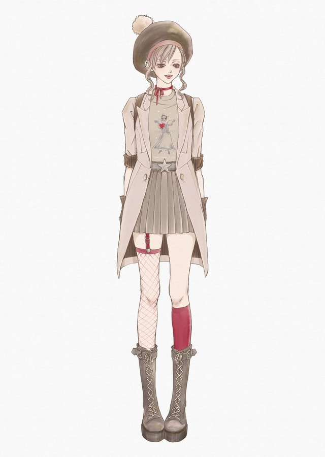 【ユニクロ UT「矢沢あいコレクション」】矢沢あい先生考案のコーディネートイラスト１：『天使なんかじゃない』