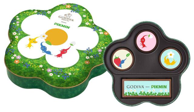 「ゴディバ meets ピクミン アソートメント 4粒入」＜価格：2,160円（税込）＞【ゴディバが「ピクミン」＆「どうぶつの森」がバレンタインコラボ！“花モチーフ”の限定チョコレート登場！】