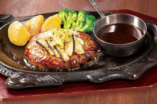 「ジンジャーテリヤキハンバーグ（サラダバー付き）」＜170ｇ　1,580円（税込1,738円）、250ｇ　1,880円（税込2,068円）＞【ステーキハウス フォルクスに新たなグランドメニューが登場】