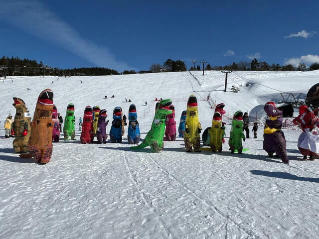 スキージャム勝山「ティラノサウルスレース」の模様