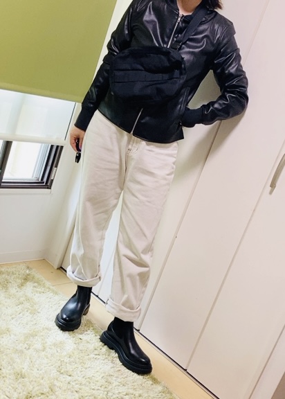 【ワークマン レディースフェイクレザーウォームジャケット】スタイリッシュなコーデが好きな方におすすめです